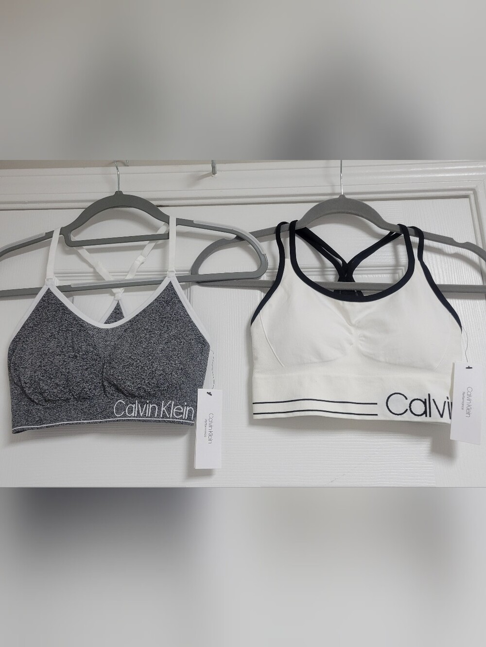Calvin Klein NWT Performance Set Of Two Low Impact Sports Bra Size Small.